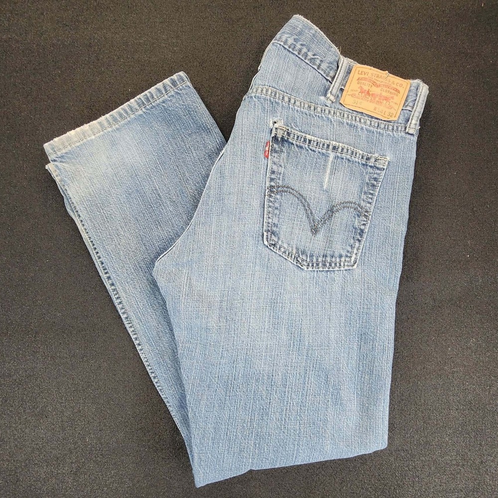 Levis 514 Jeans Mens 38x32 Blue Denim Straight Leg Classic Five Pocket Workwear